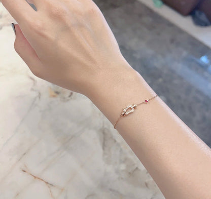 [Love More]FORCE 10 DIAMOND CHAIN LINK PINK GOLD BRACELET