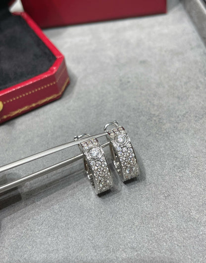 [Love More]LOVE 5.5MM DIAMOND PAVED EARRINGS