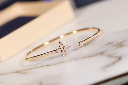 [Love More]IDYLLE GOLD OPEN BRACELET DIAMOND PAVED