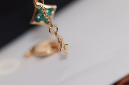 [Love More]STAR AND SUN 4 MOTIF PINK GOLD MALACHITE BRACELET