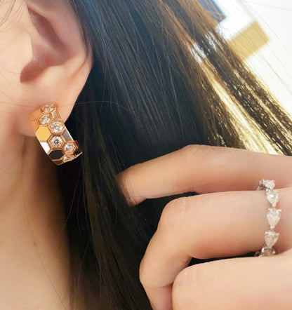 [Love More]BEE LOVE DIAMOND HOOP EARRINGS