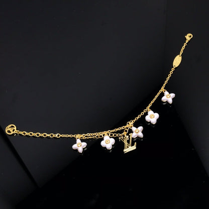 [Love More]LOGO 6 MOTIF STAR AND SUN GOLD BRACELET