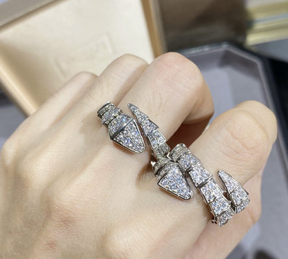 [Love More]SERPENTI LARGE RING SILVER DIAMOND PAVED