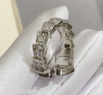 [Love More]SERPENTI LARGE RING SILVER DIAMOND PAVED