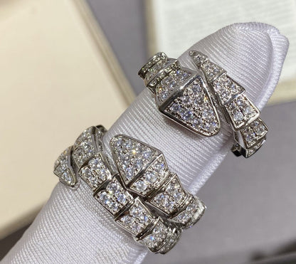 [Love More]SERPENTI LARGE RING SILVER DIAMOND PAVED