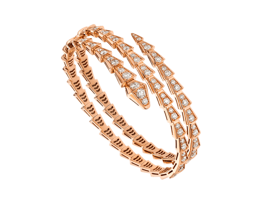 [Love More]SERPENTI BRACELET PINK GOLD DIAMOND DOUBLE ROW