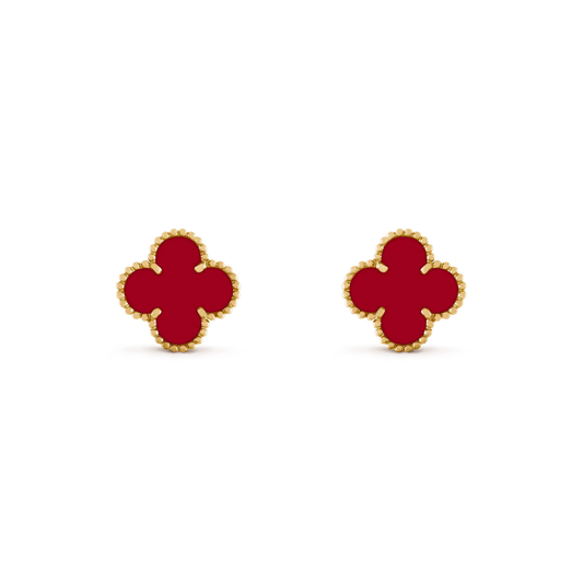 [Love More]CLOVER MEDIUM 1 MOTIFS CARNELIAN  EARRINGS