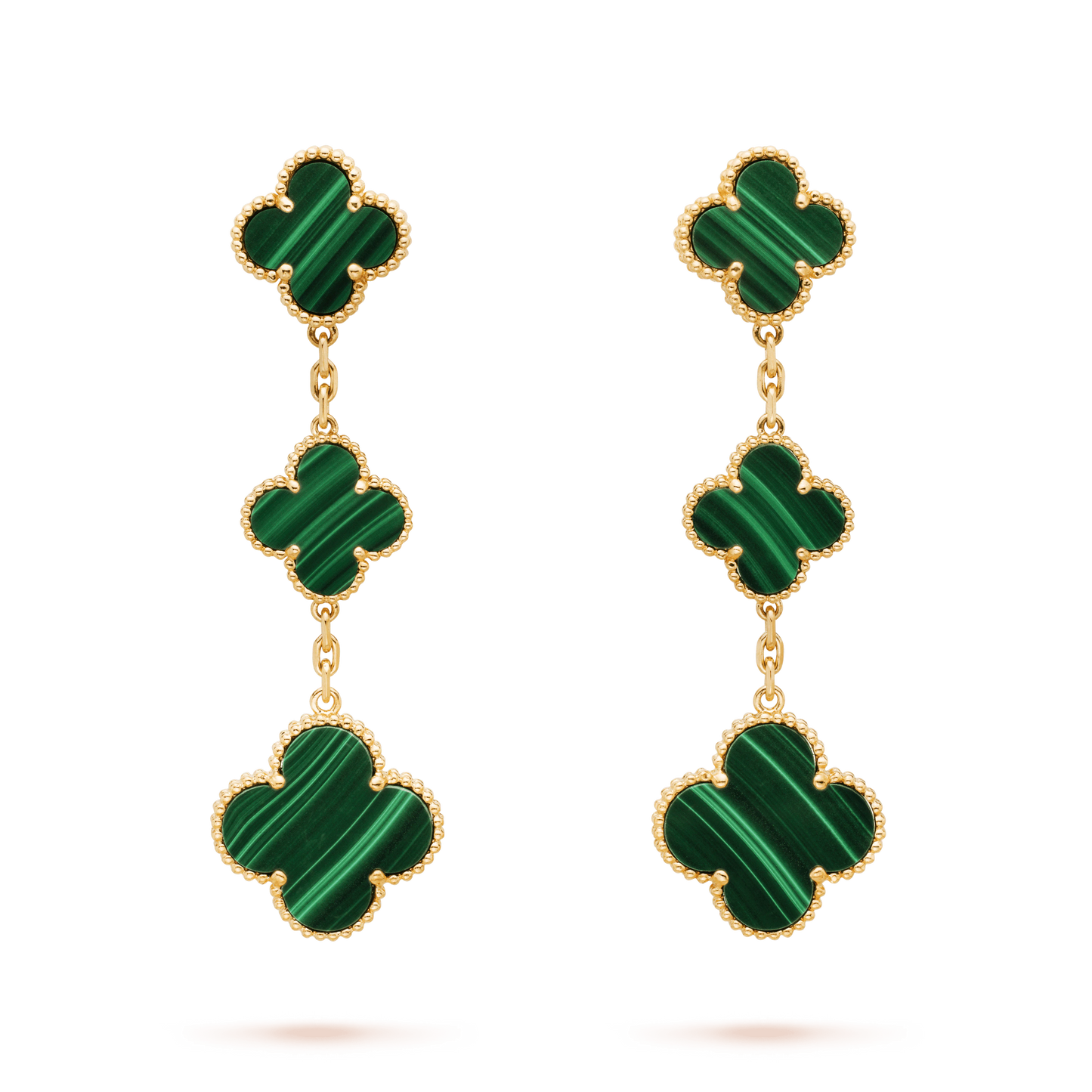 [Love More]CLOVER MALACHITE 3 MOTIFS GOLD