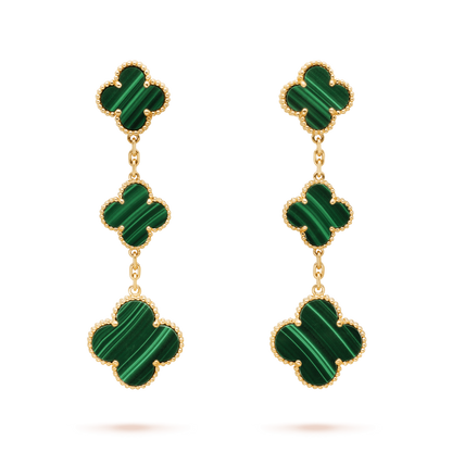 [Love More]CLOVER MALACHITE 3 MOTIFS GOLD