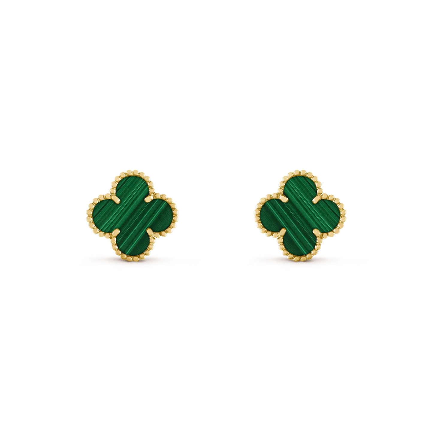 [Love More]CLOVER MEDIUM 1 MOTIFS MALACHITE  EARRINGS