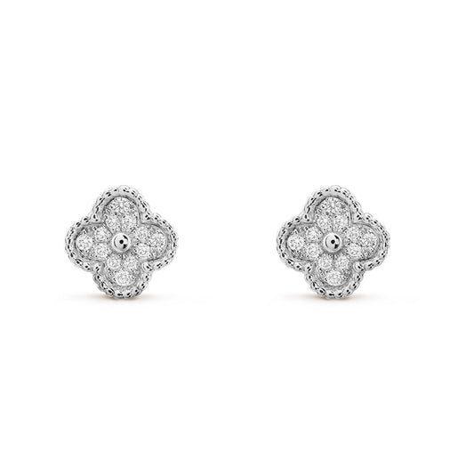 [Love More]CLOVER MINI DIAMOND STUD EARRINGS