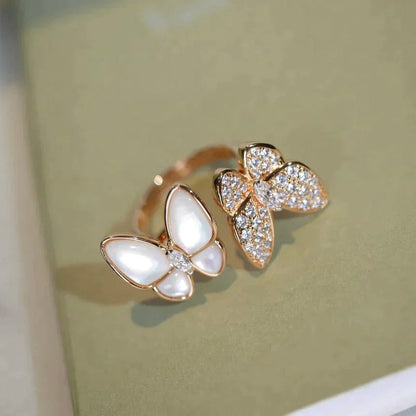 [Love More]TWIN BUTTERFLY DIAMOND MOP RING