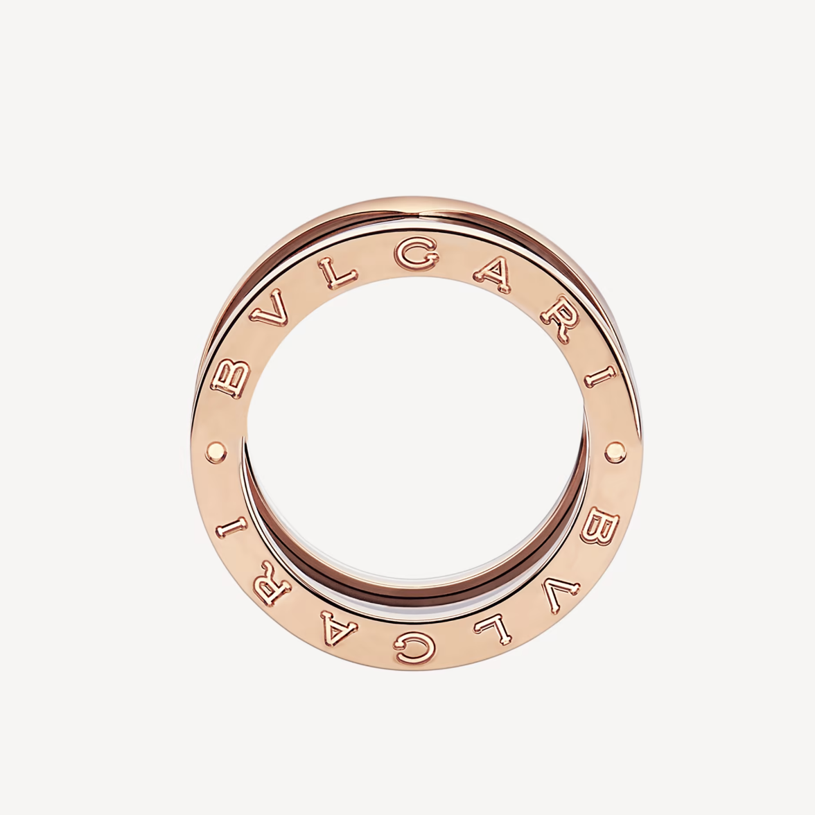 [Love More]ZERO 1 FOUR-BAND LOOPS AND BLACK CERAMIC SPIRAL PINK GOLD RING