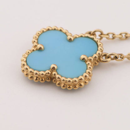 [Love More]CLOVER 15MM VINTAGE TURQUOISE NECKLACE