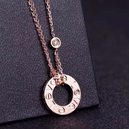 [Love More]LOVE NECKLACE 16MM 2 DIAMONDS