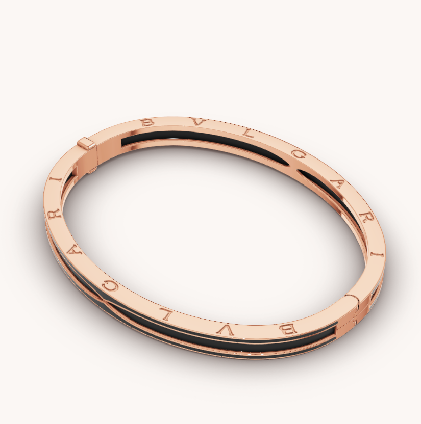 [Love More]ZERO 1 PINK GOLD WITH MATTE BLACK CERAMIC BRACELET