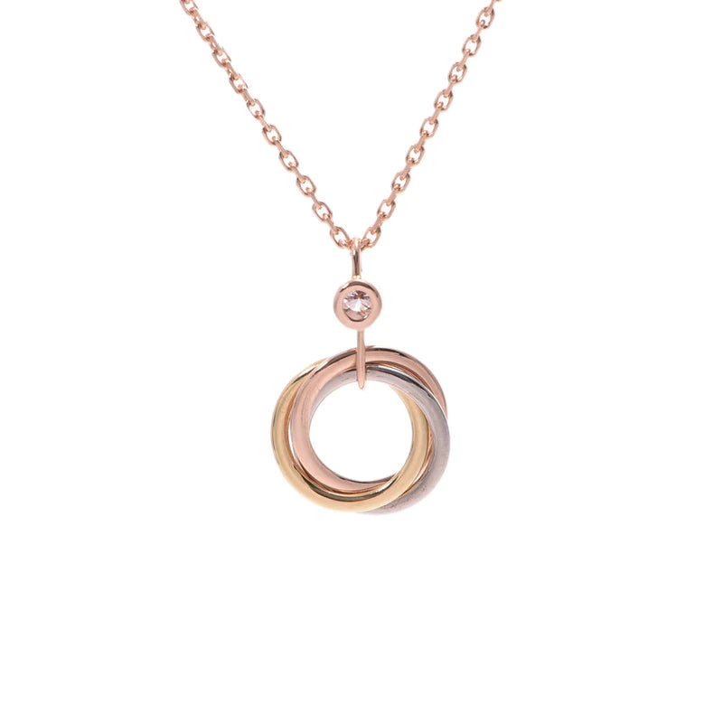 [Love More]TRINITY SILVER GOLD PINK GOLD NECKLACE