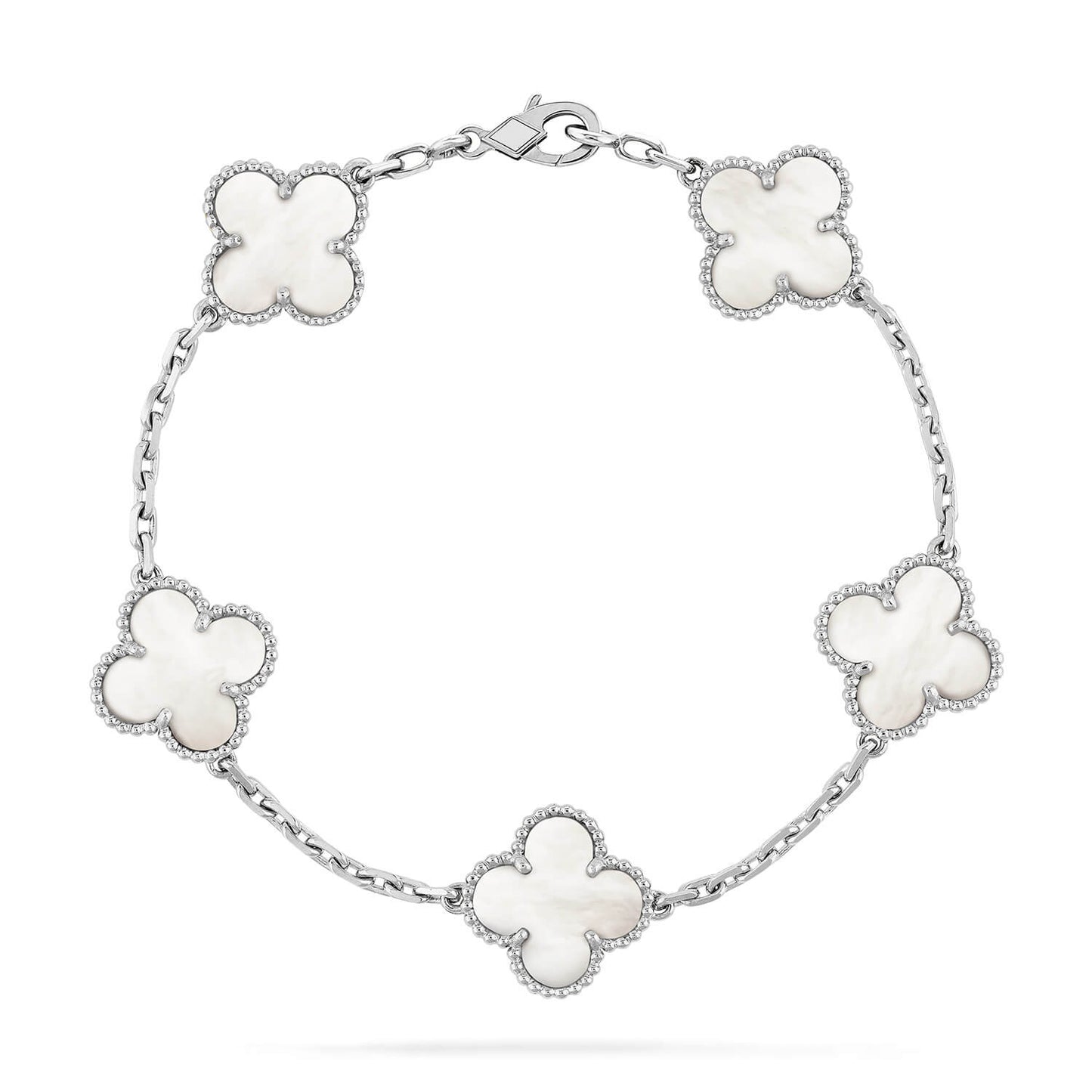 [Love More]CLOVER SILVER MOP 5 MOTIF BRACELET