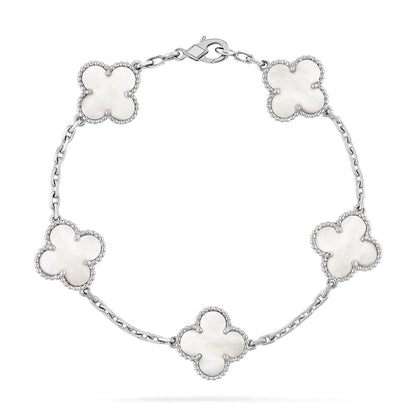 [Love More]CLOVER SILVER MOP 5 MOTIF BRACELET