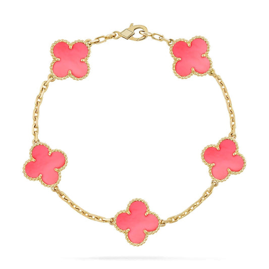 [Love More]CLOVER 5 PINK MOP BRACELET