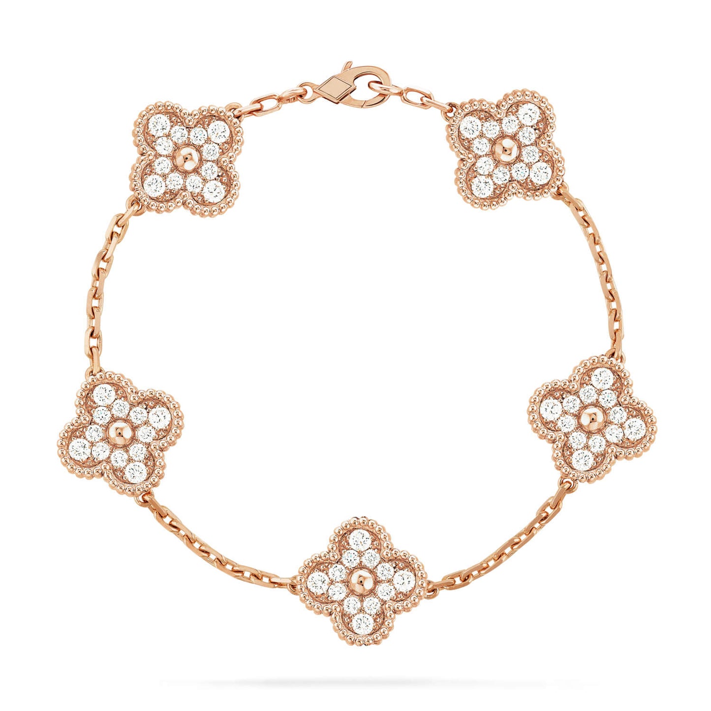 [Love More]CLOVER 5 MOTIFS  FULL DIAMOND BRACELET