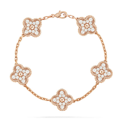 [Love More]CLOVER 5 MOTIFS  FULL DIAMOND BRACELET