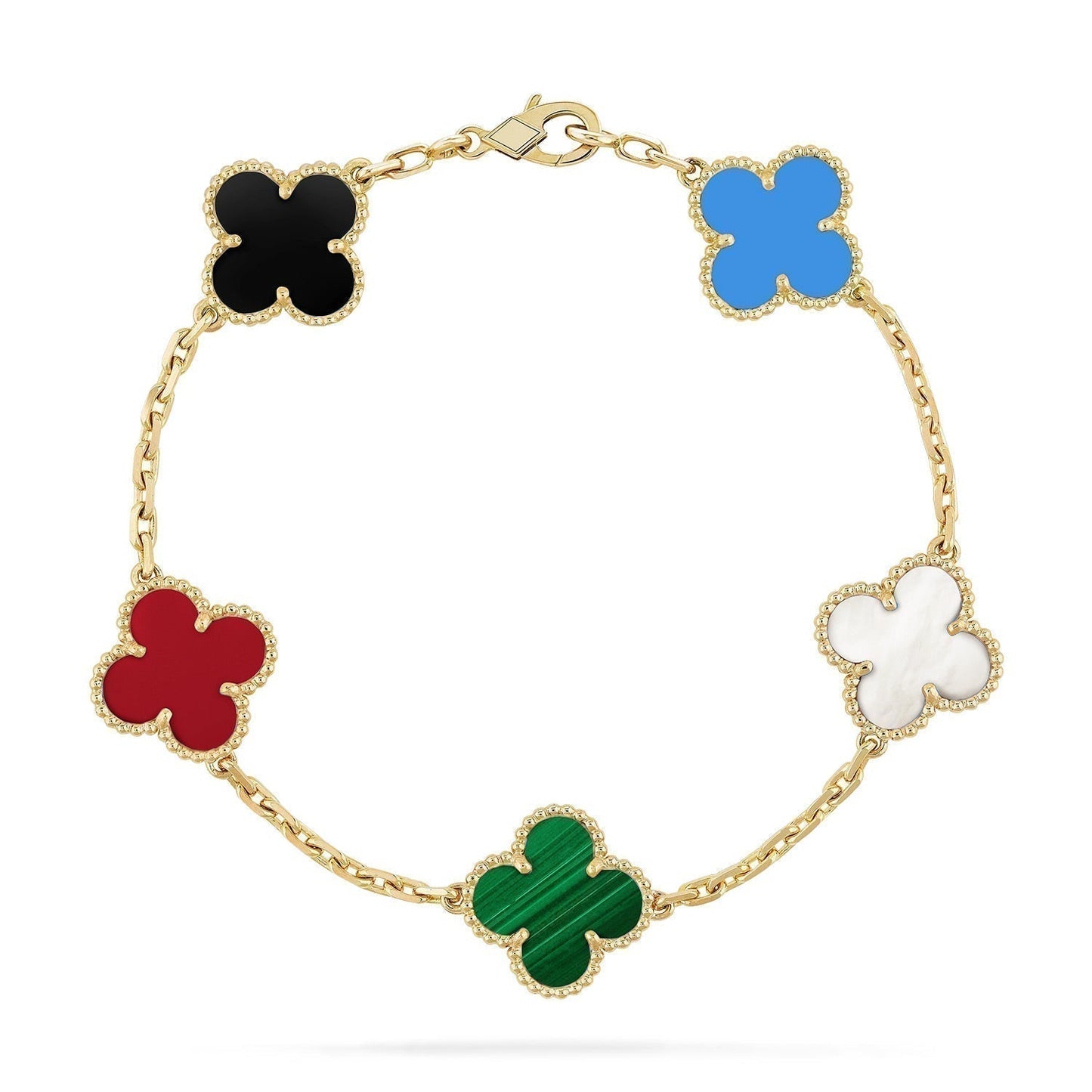 [Love More]CLOVER 5 MOTIFS MULTICOLOR  BRACELET