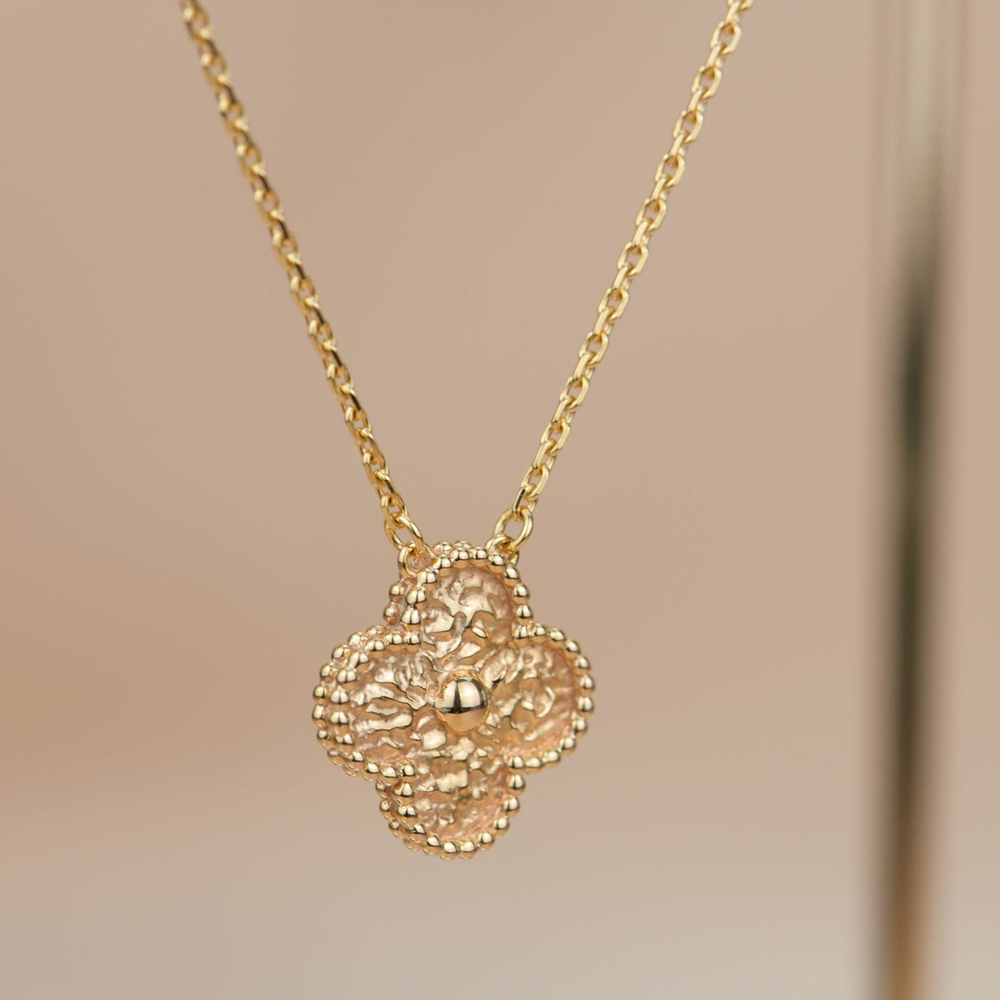 [Love More]CLOVER 15MM  BRONZING NECKLACE