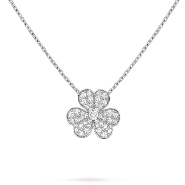 [Love More]CLOVER DIAMOND NECKLACE SILVER