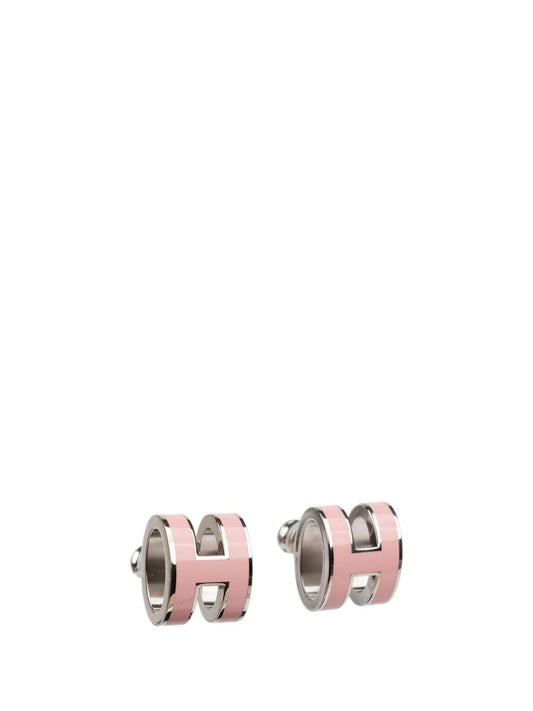 [Love More]MINI POP H SILVER EARRINGS PINK