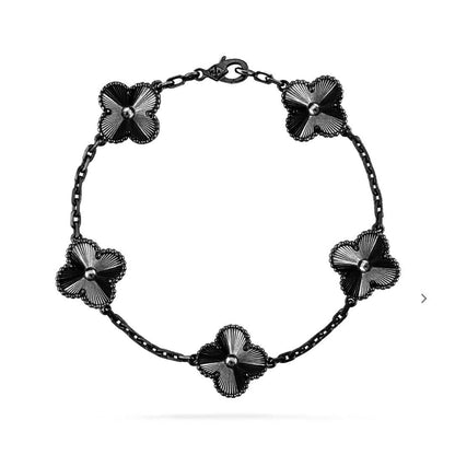 [Love More]CLOVER 5 MOTIF BLACK BRACELET