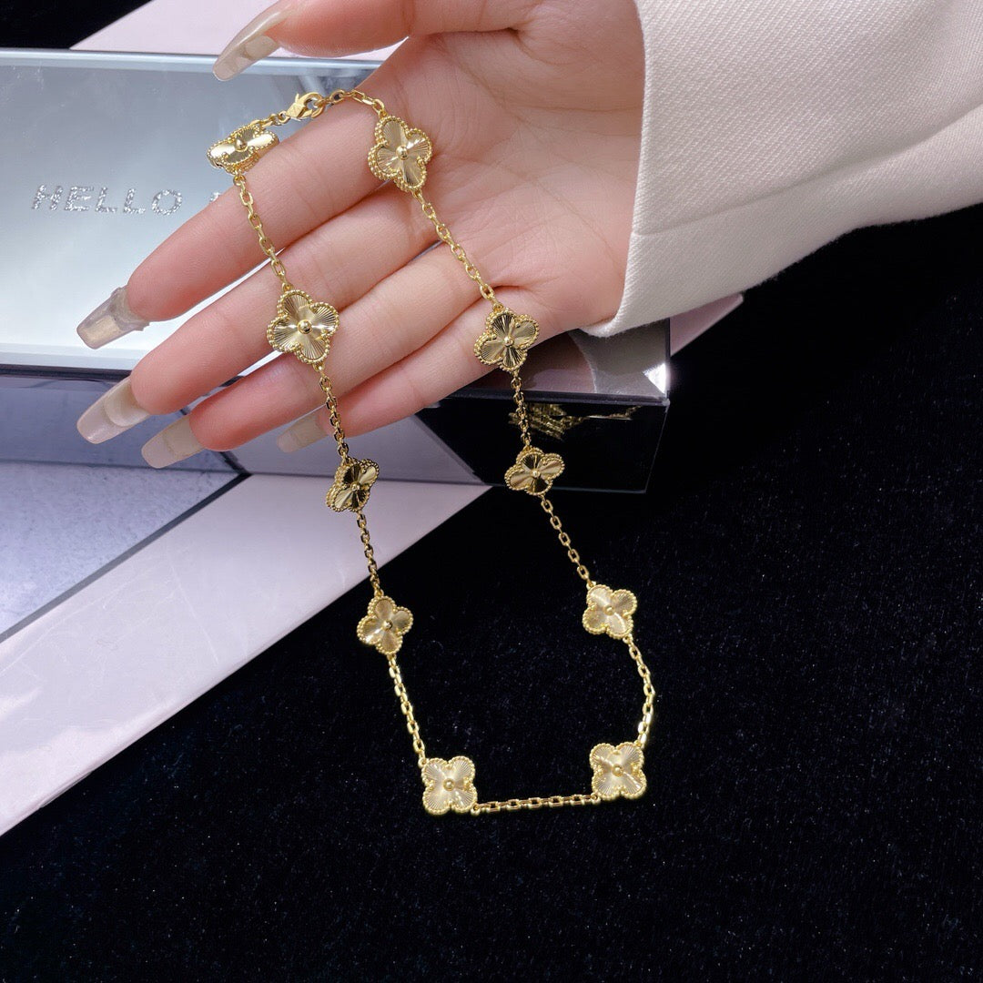 [Love More]CLOVER 10 MOTIFS LASER NECKLACE