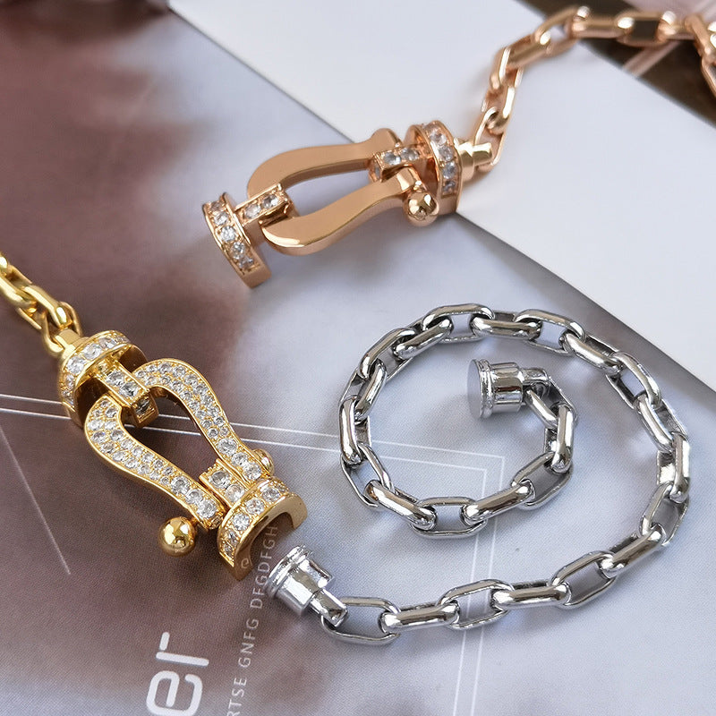 [Love More]FORCE LARGE HORSESHOE CLASP  METAL BRACELET