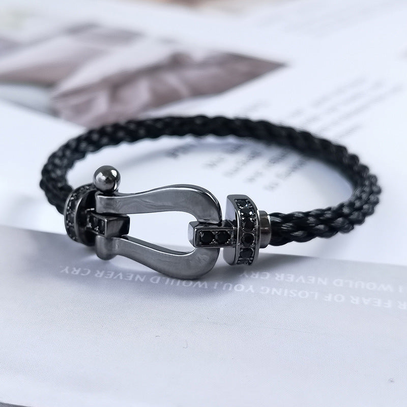 [Love More]FORCE LARGE SERIES HORSESHOE BLACK SAMURAI BRACELET