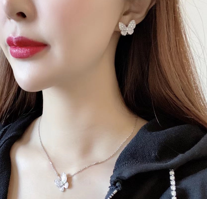 [Love More]BUTTERFLY ALL DIAMOND EARRINGS