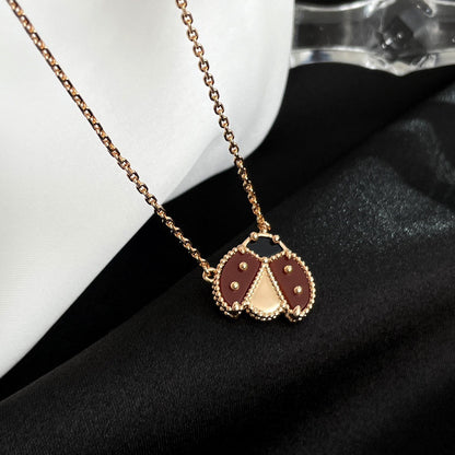 [Love More]LUCKY  CARNELIANS LADYBUG NECKLACE