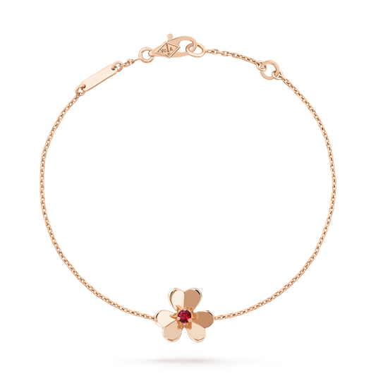 [Love More]FRIVOLE GOLD FLOWER PINK MALACHITE BRACELET