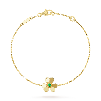 [Love More]FRIVOLE GOLD FLOWER PINK MALACHITE BRACELET