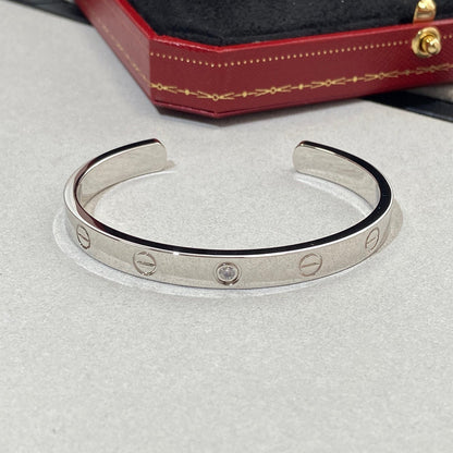 [Love More]LOVE BRACELET 6.1MM 1 DIAMOND OPEN CUFF