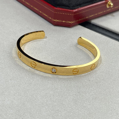 [Love More]LOVE BRACELET 6.1MM 1 DIAMOND OPEN CUFF