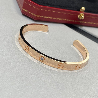 [Love More]LOVE BRACELET 6.1MM 1 DIAMOND OPEN CUFF