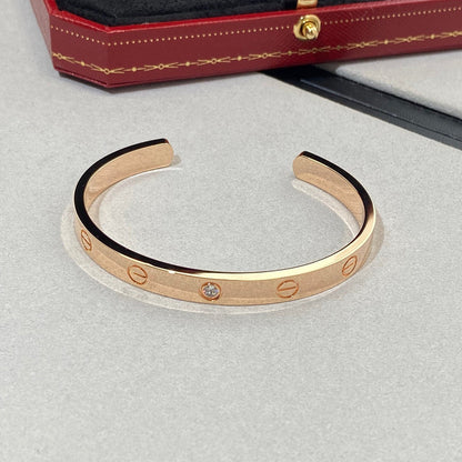 [Love More]LOVE BRACELET 6.1MM 1 DIAMOND OPEN CUFF