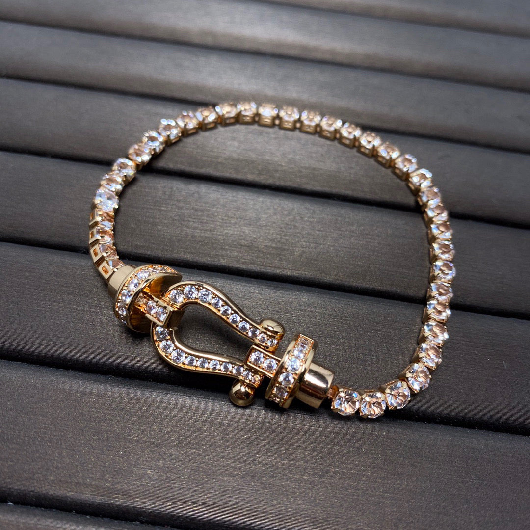 [Love More]FORCE  LARGE HORSESHOE FULL DIAMOND TENNIS BRACELET