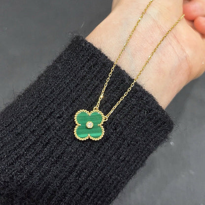 [Love More]CLOVER 15MM DIAMOND TURQUOISE NECKLACE