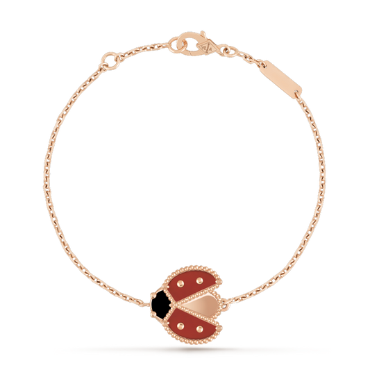 [Love More]LUCKY SPRING 1 MOTIF PINK GOLD BRACELET