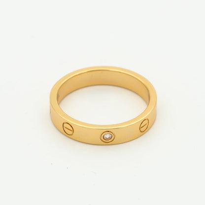 [Love More]LOVE RING 4MM 1 DIAMOND PINK GOLD