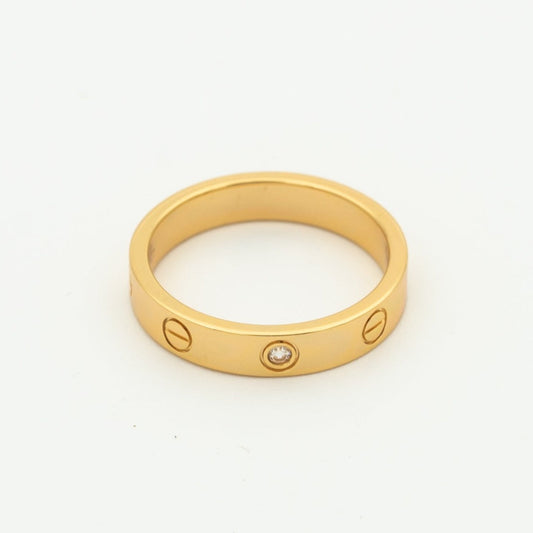 [Love More]LOVE RING 4MM 1 DIAMOND PINK GOLD