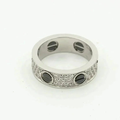 [Love More]LOVE RING 5.5MM DIAMONDS PAVED CERAMIC