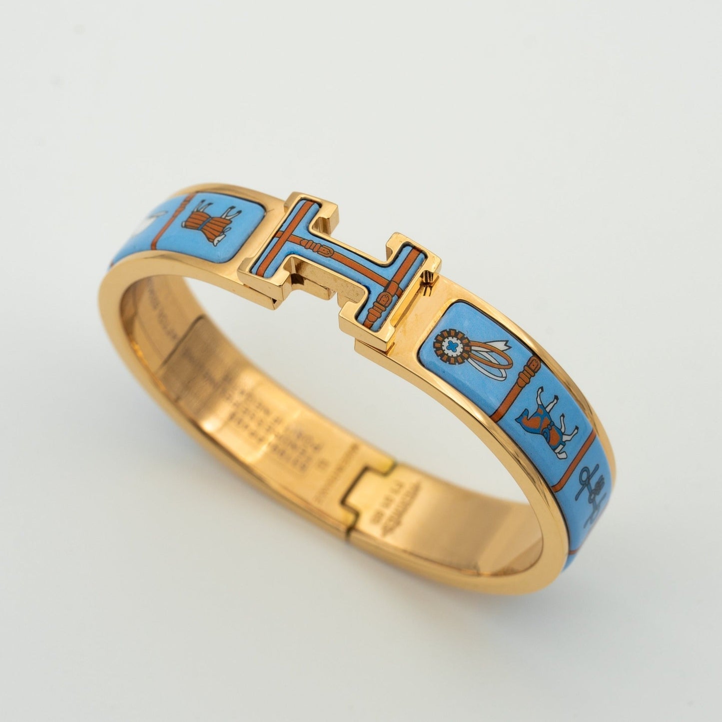 [Love More]H PINK GOLD BRACELET BLUE CERAMIC