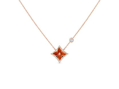 [Love More]STAR NECKLACE PINK GOLD 1 DIAMOND